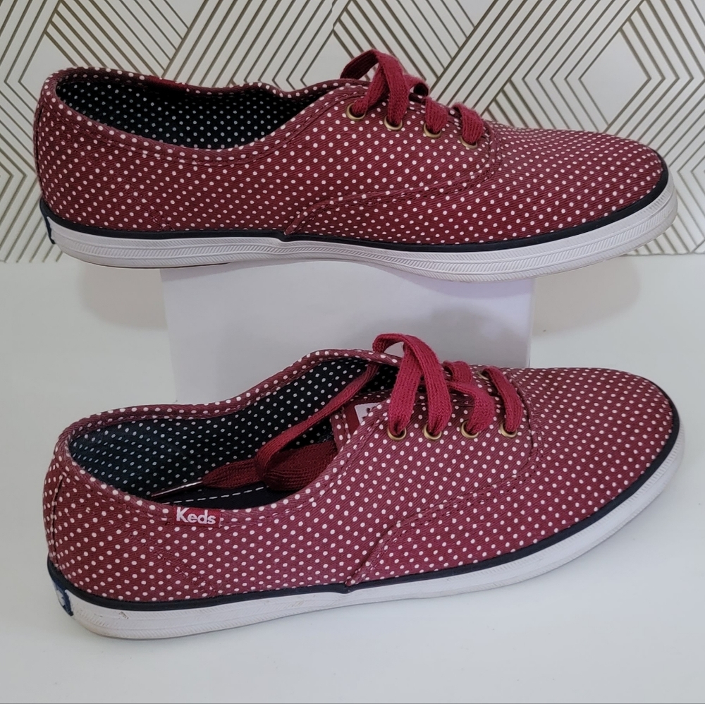 Keds Burgundy Polka Dot Shoes